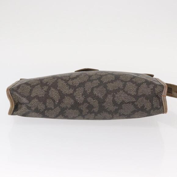 SAINT LAURENT Clutch Bag PVC Leather Beige Gray Auth bs31751